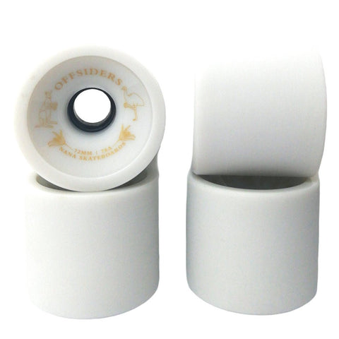 NANA Skateboard Wheels 72mm Offsiders White - The Boardroom Downhill Limited